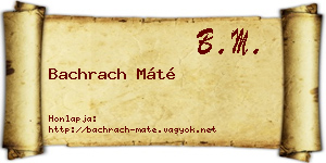 Bachrach Máté névjegykártya